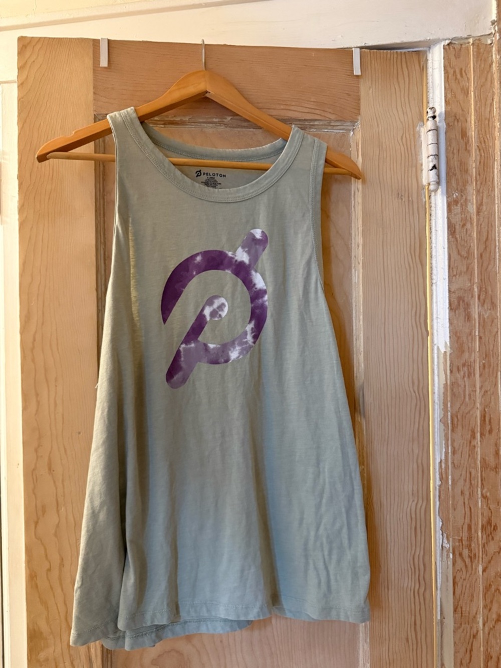 Peloton White Tank Top with Black Logo Print